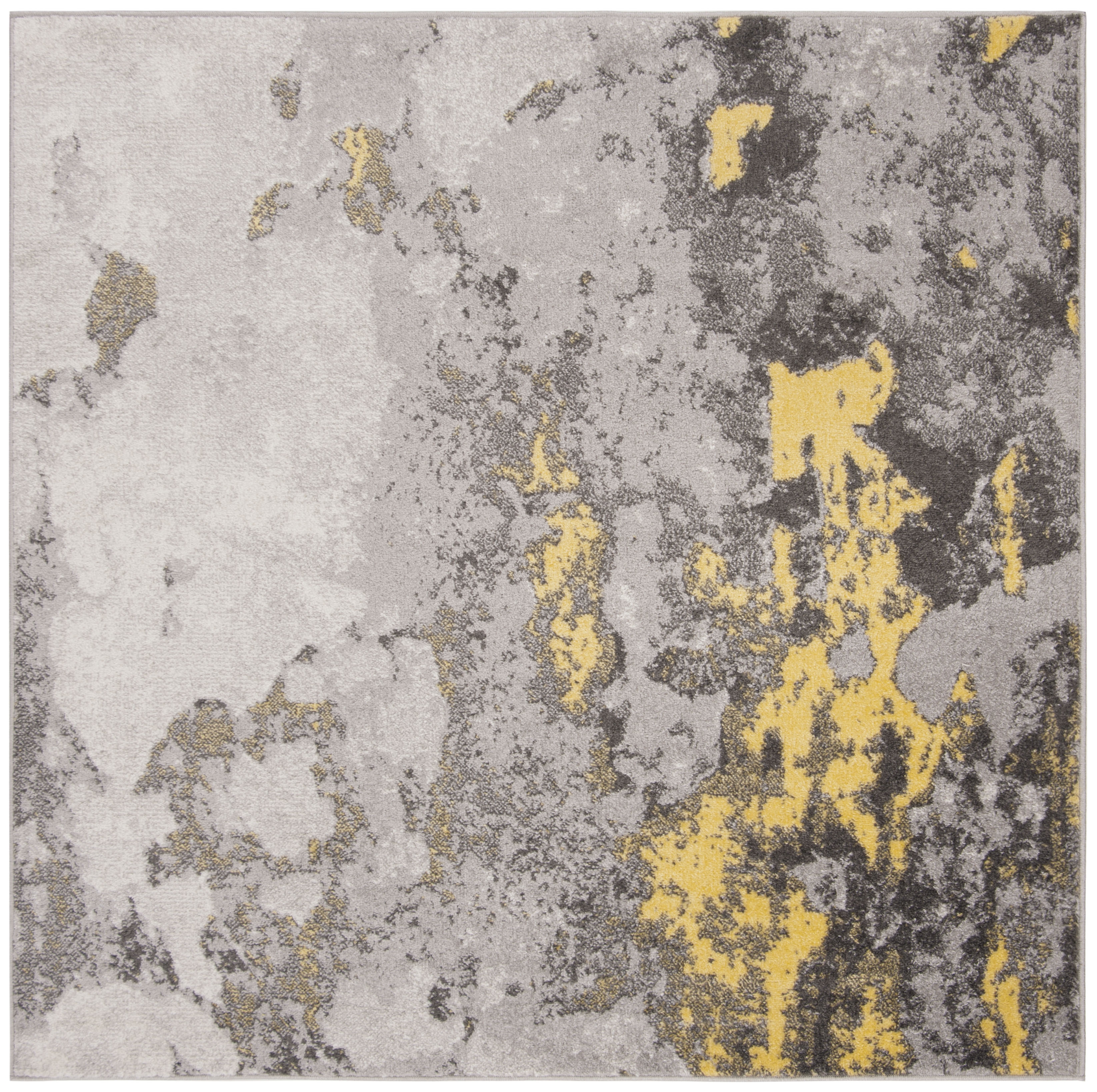 Arlo Home Woven Area Rug, ADR134H, Grey/Yellow,  6' X 6' Square - Image 0