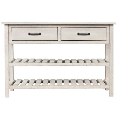 Trexm Retro Console Table For Entryway With Drawers And Shelf Living Room Furniture (antique Grey) - Image 0