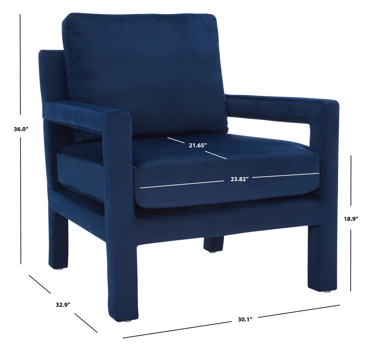Kye Accent Chair - Navy - Safavieh - Image 9