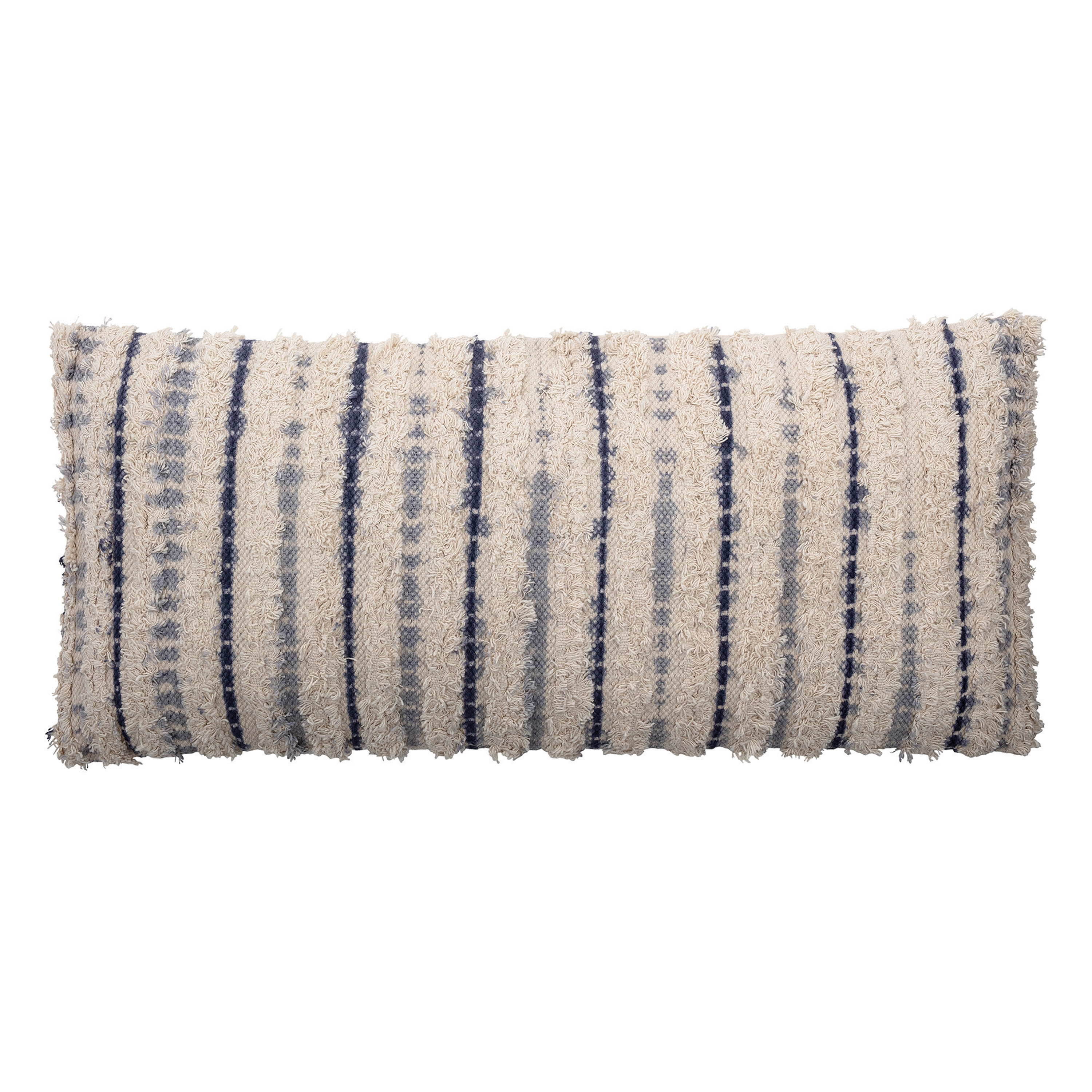 Textured Lumbar Pillow with Tie-Dyed Stripes, Cotton, 36" x 16" - Image 0