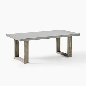 Concrete Top Coffee Table Concrete + Weathered Gray Rectangle Coffee Table - Image 2