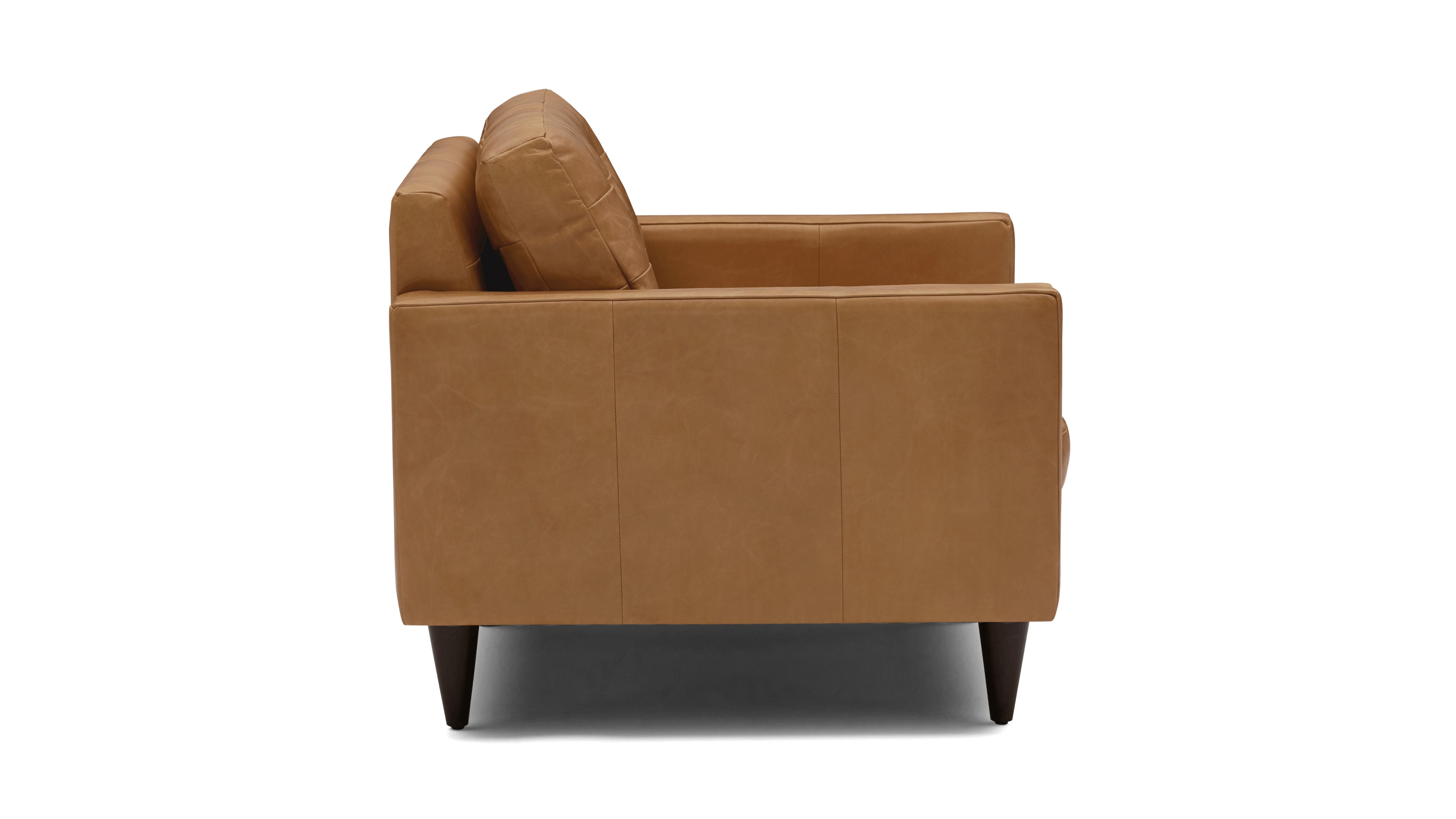Brown Eliot Mid Century Modern Leather Chair - Santiago Camel - Mocha - Image 2