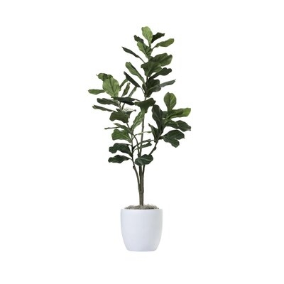 66" Artificial Fiddle Leaf Fig Tree in Planter - Image 0