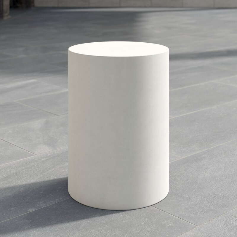 Seasonal Living Ben Concrete Side Table Color: Ivory White - Image 0