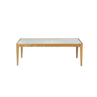 43" X 24" X 15" Natural And Frost Glass Coffee Table - Image 0