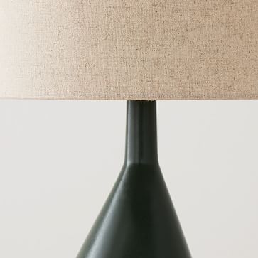 Asymmetric Ceramic Table Lamp Speckled Moss Natural Linen (31") - Image 2