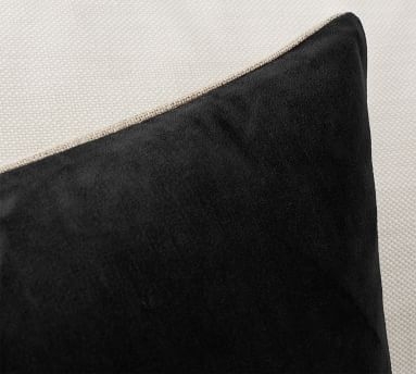 Velvet Linen Pillow Cover, 20 x 20", Taupe - Image 4