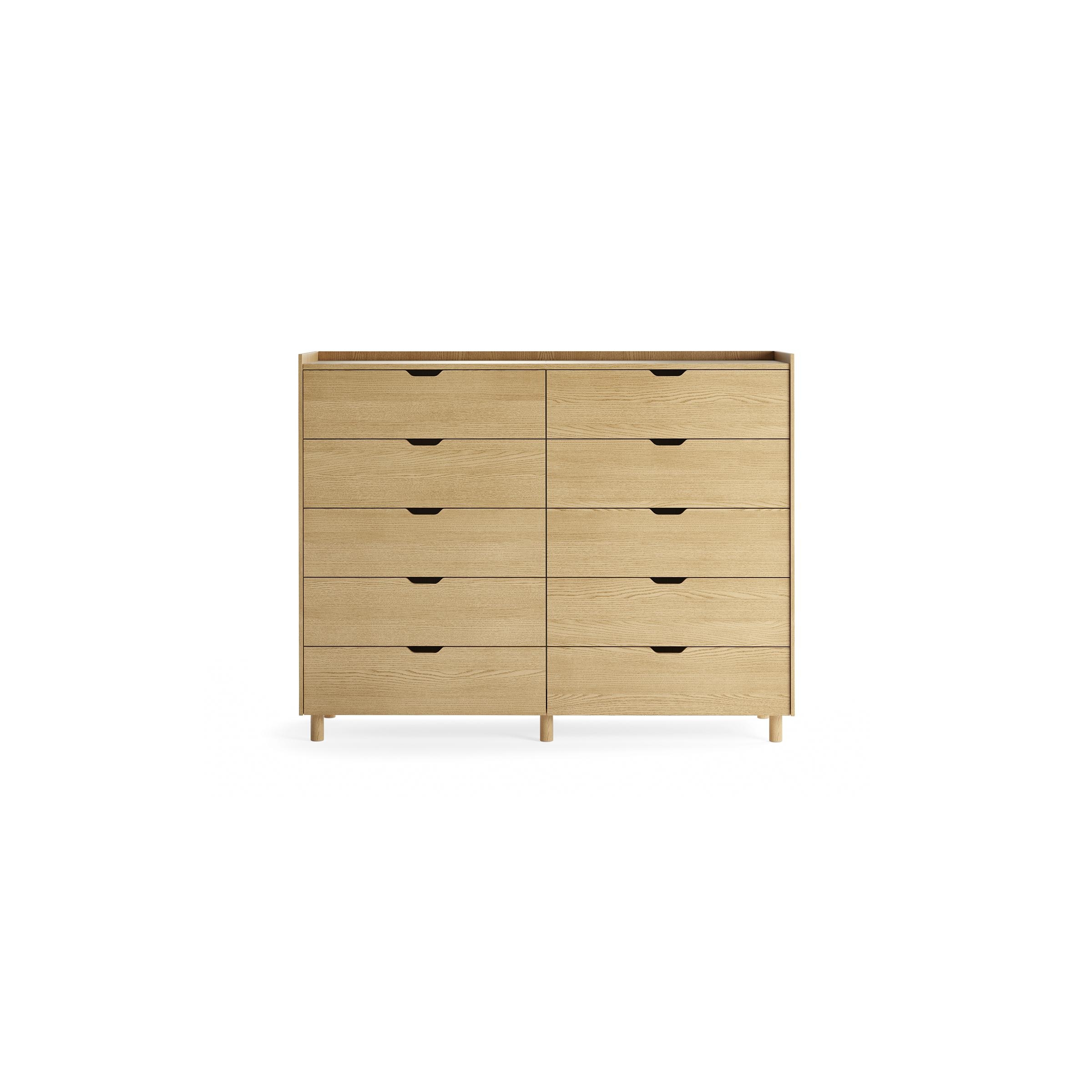 Prospect 10-Drawer Tall Dresser - Oak - Wood - Image 0