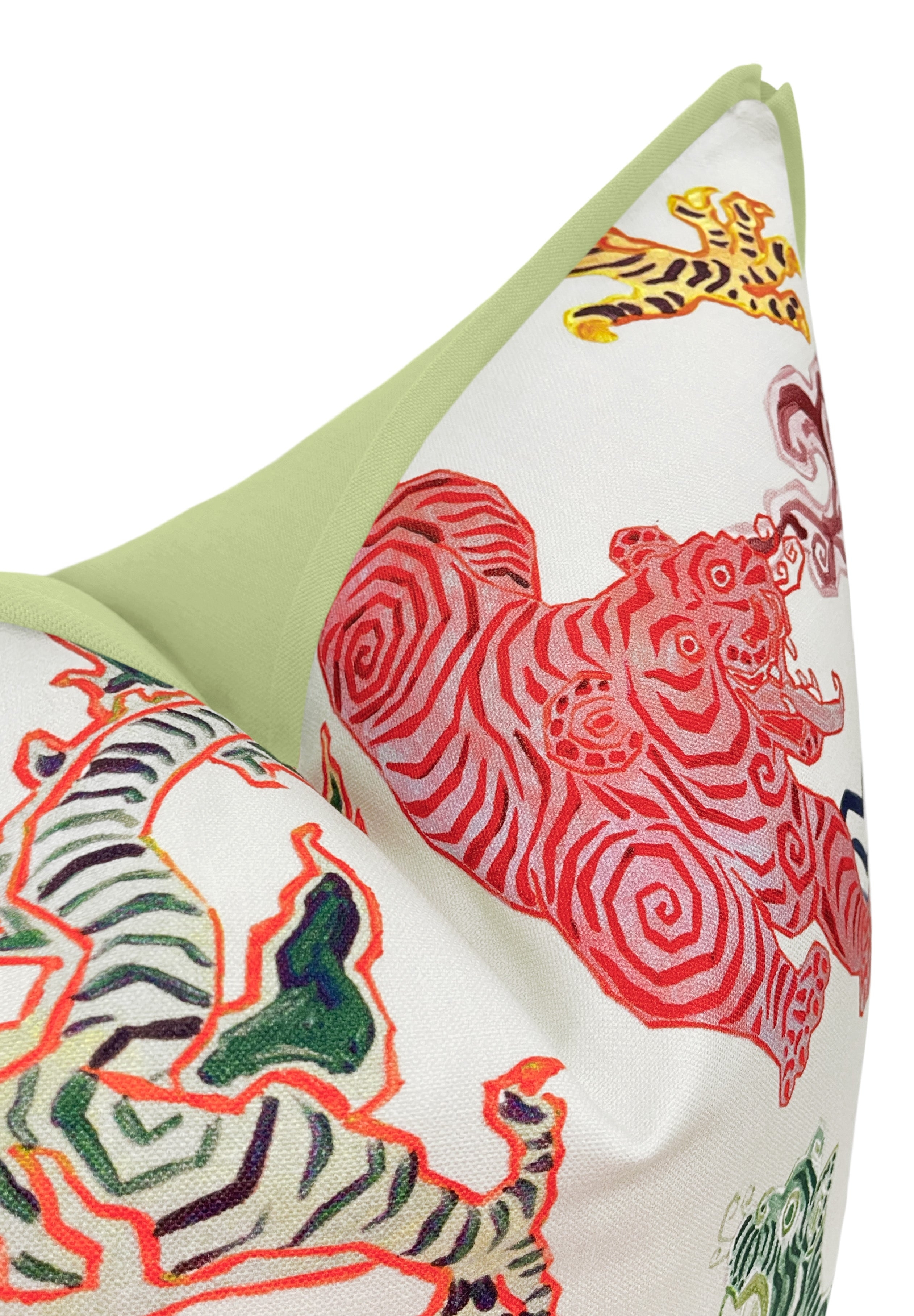 THE XL LUMBAR :: MYSTIC TIGER | LDC - XL LUMBAR 14" X 48" / BUTTERFLY FLANGE / Celadon - Image 0