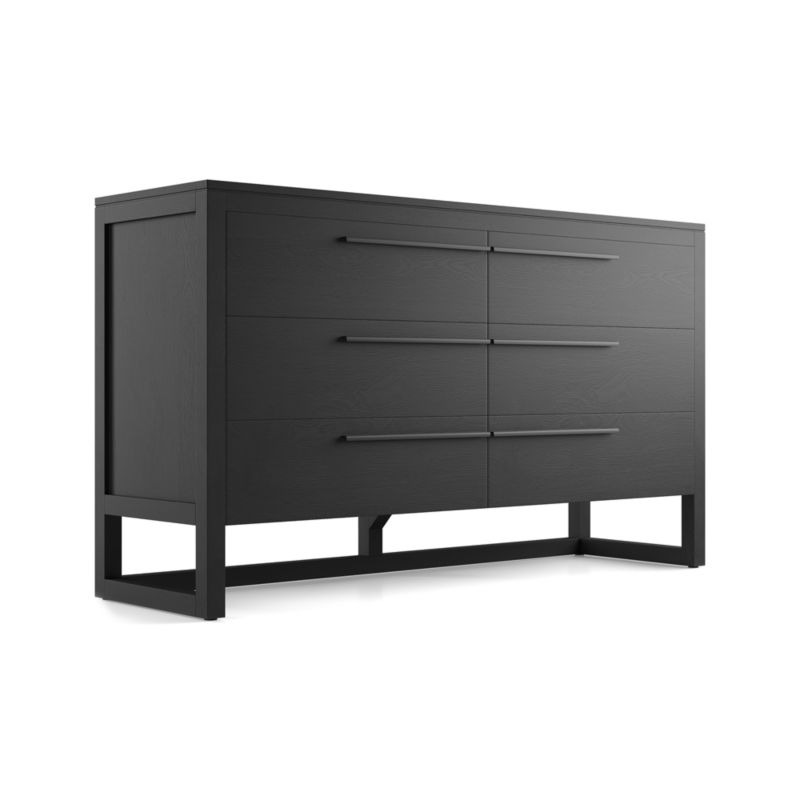 Linea Black 6-Drawer Dresser - Image 1