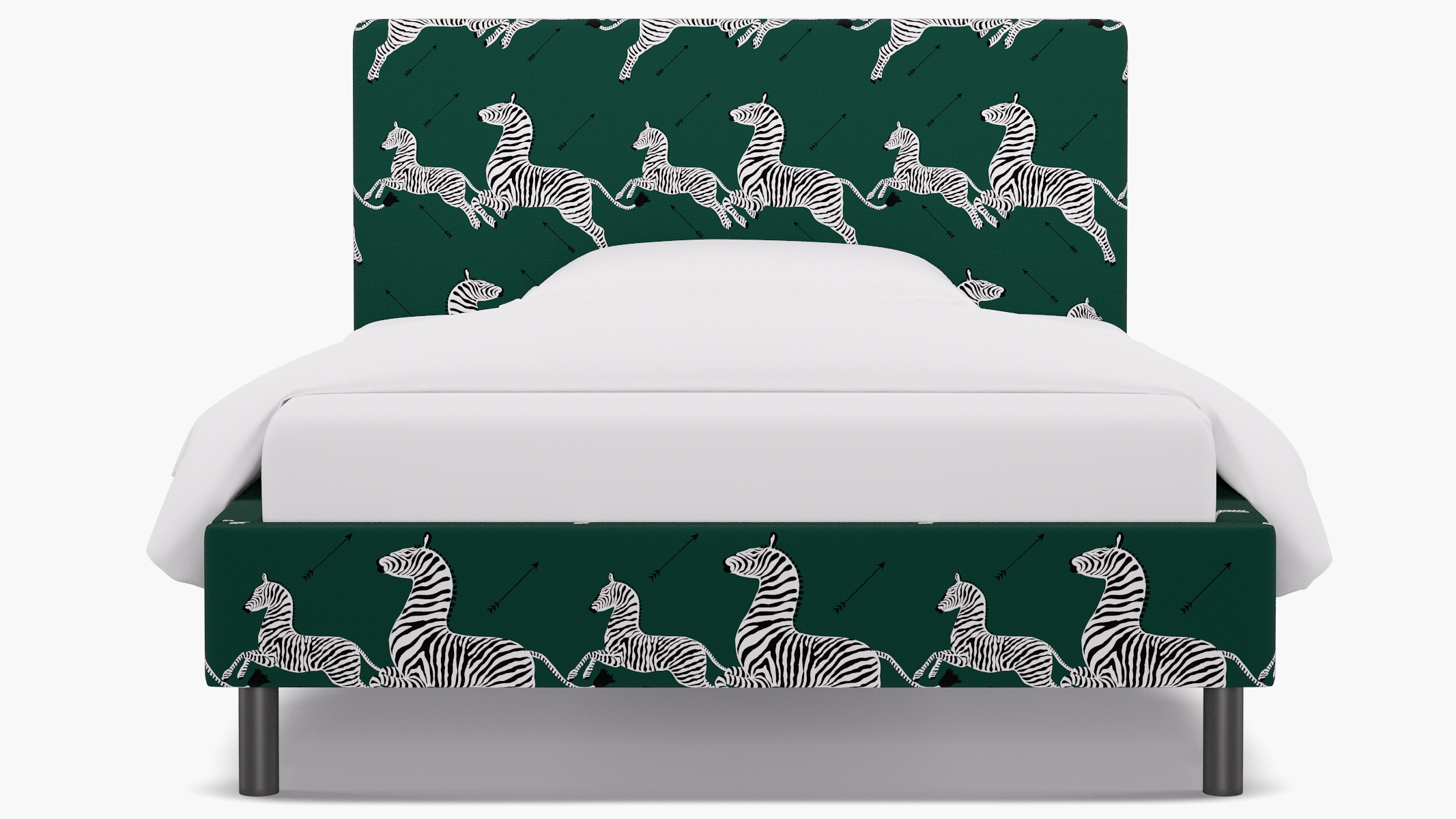 Tailored Platform Bed, Emerald Zebra, Full - Image 0