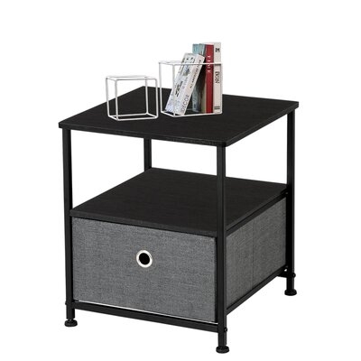 1 - Drawer Steel Nightstand In Fabric - Image 0