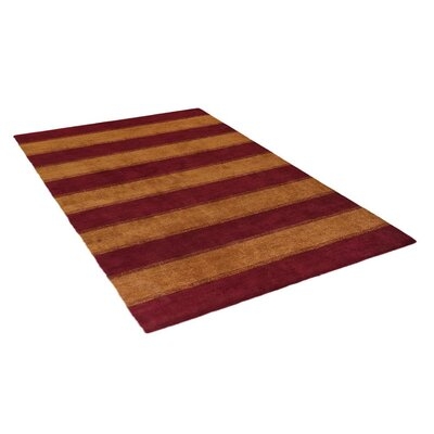 Latitude Run® Hand Knotted Gabbeh Silk Mix Area Rug Contemporary BBLSM218 - Red Gold - Image 0