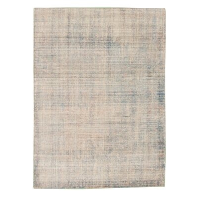 One-of-a-Kind Suazo Hand-Knotted 2010s Galleria Light Gray 5'3" x 7'3" Viscose Area Rug - Image 0