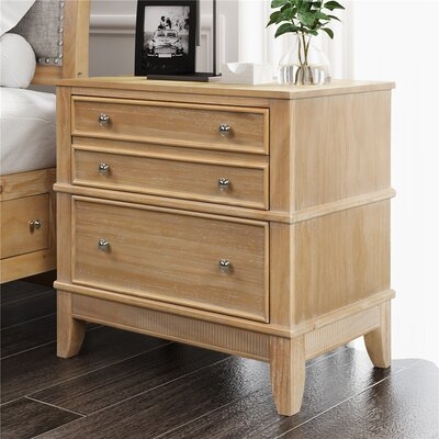 3-Drawer Solid Wood Nightstand - Image 0