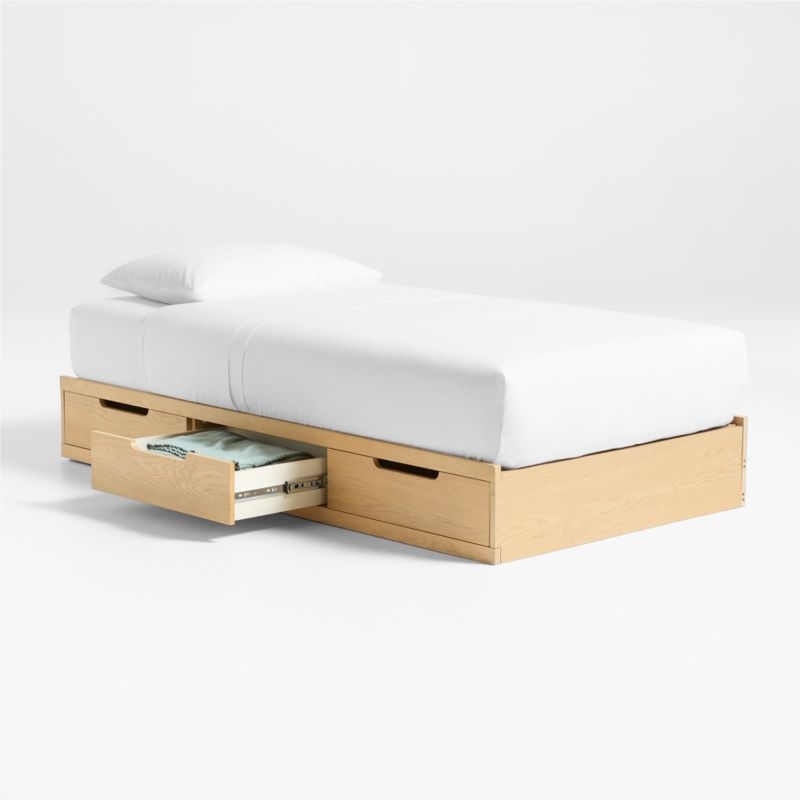 Bridgeman Natural Oak Wood Kids Storage Trundle Bed - Image 2