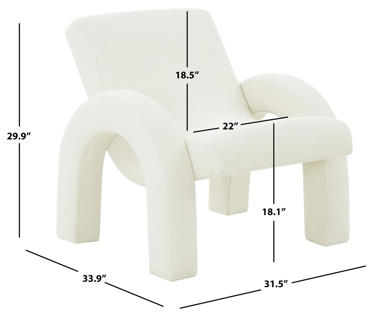 Marianne Accent Chair - Ivory - Image 4