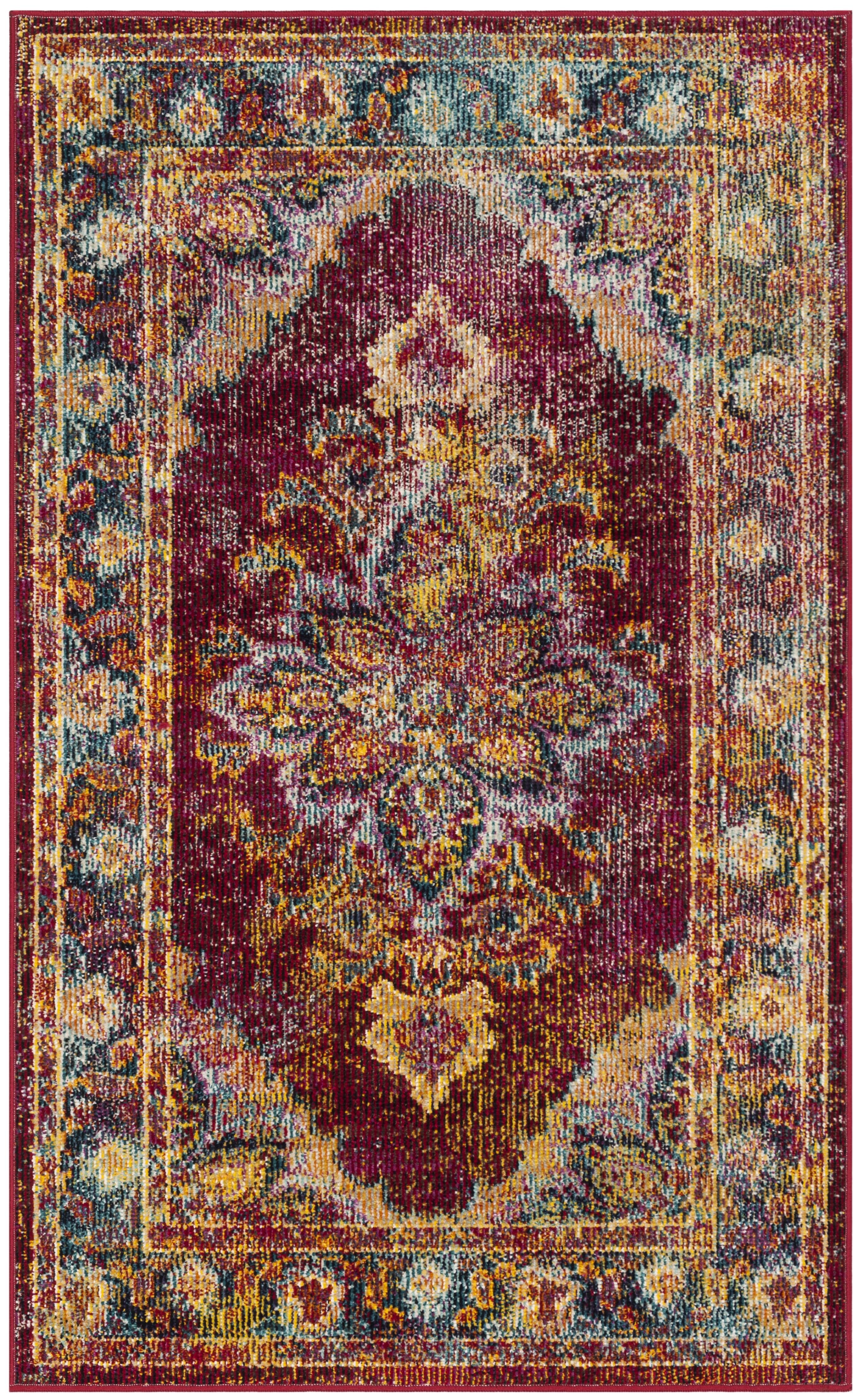 Arlo Home Woven Area Rug, CRS508R, Ruby/Navy,  3' X 5' - Image 0