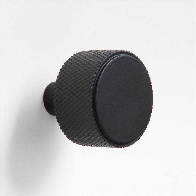 Modern Knurled Matte Black Knob - Image 0