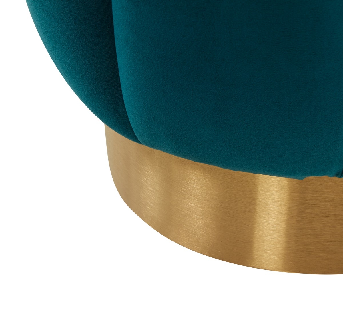 Maxine Channel Tufted Ottoman - Petrol - Image 2