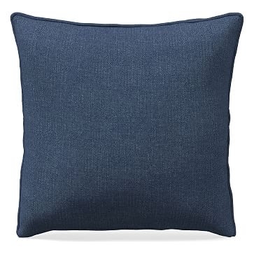 26"x 26" Welt Seam Pillow, Performance Yarn Dyed Linen Weave, French Blue - Image 0