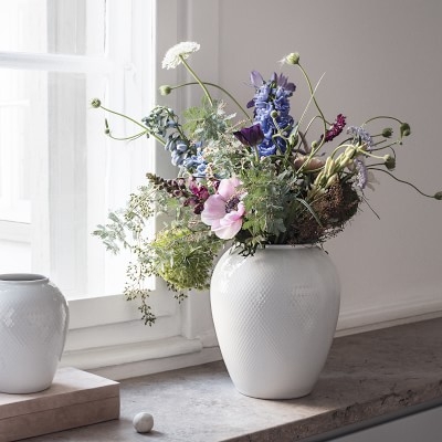 Lyngby Rhombe Vase, White, 6.5" - Image 2