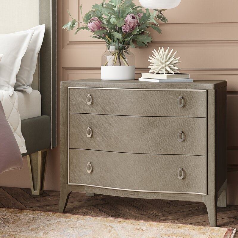 Caracole Compositions Avondale 3 - Drawer Solid Wood in Soft Silver - Image 0