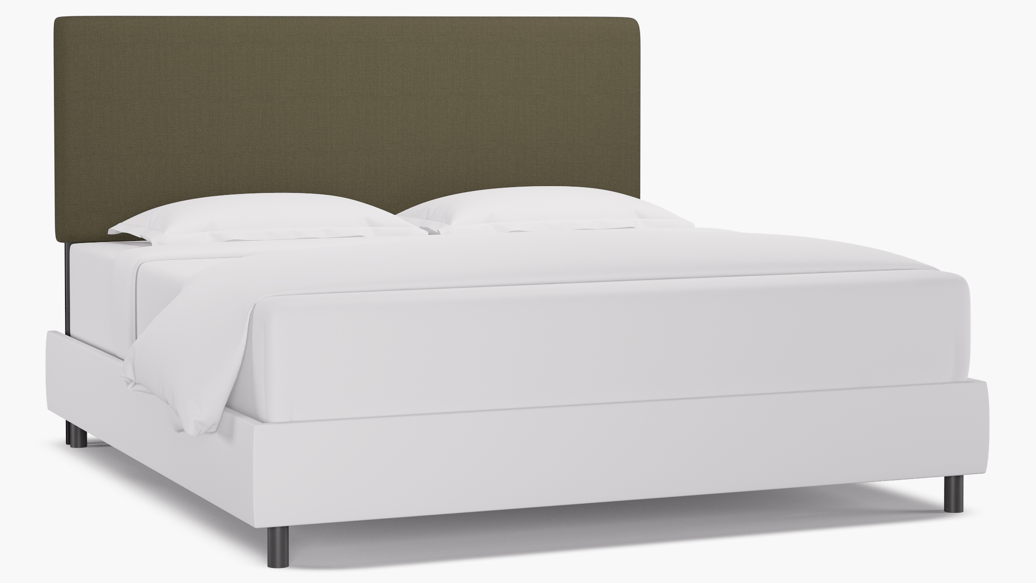 Square Back Headboard, Olive Everyday Linen, King - Image 0