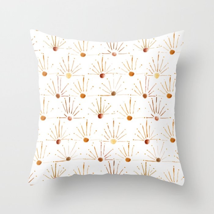 Golden Sun Rays Throw Pillow by Crystal W Design - Cover (16" x 16") With Pillow Insert - Outdoor Pillow - Image 0