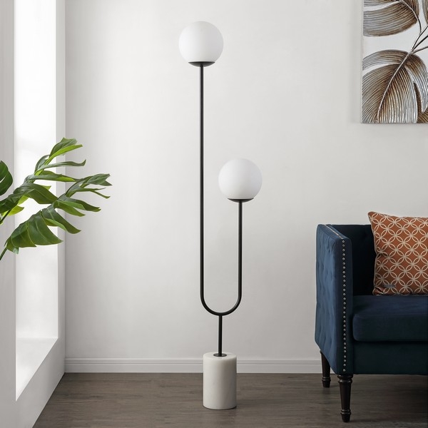 Leif 2Lt 68" Floor Lamp - Black/White - Image 3