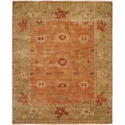 Oriental Hand Knotted Wool Red/Brown/Orange Area Rug - Image 0