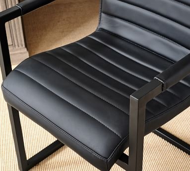 Sabina Leather Desk Chair, Black - Image 5