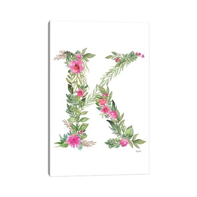 Botanical Letter K by Kelsey Mcnatt - Gallery-Wrapped Canvas Giclée - Image 0