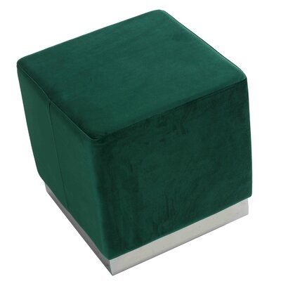 Perino 15.5" Velvet Square Cube Ottoman - Image 0