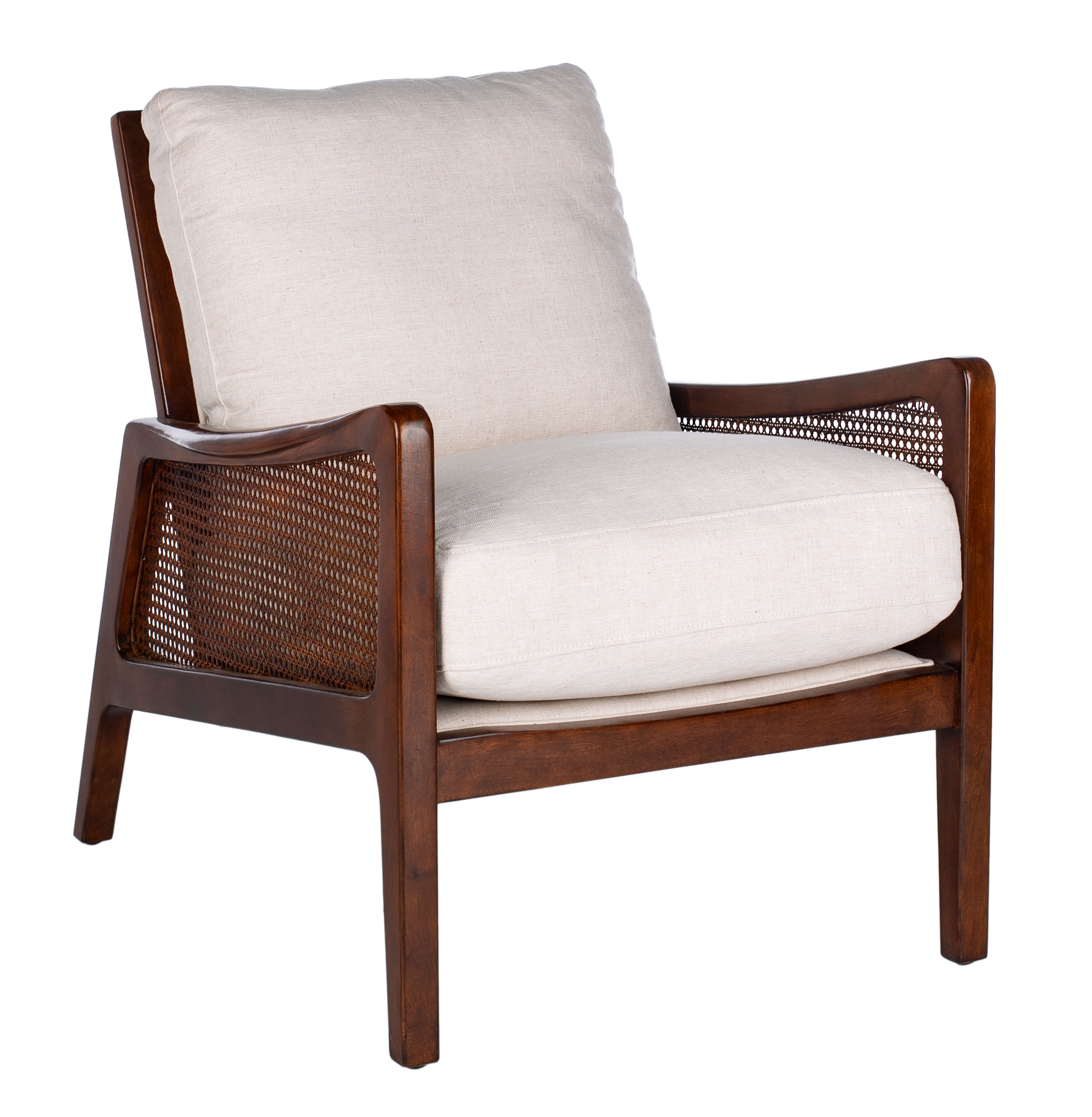 Moretti Wood Frame Accent Chair - Oatmeal - Safavieh - Image 2