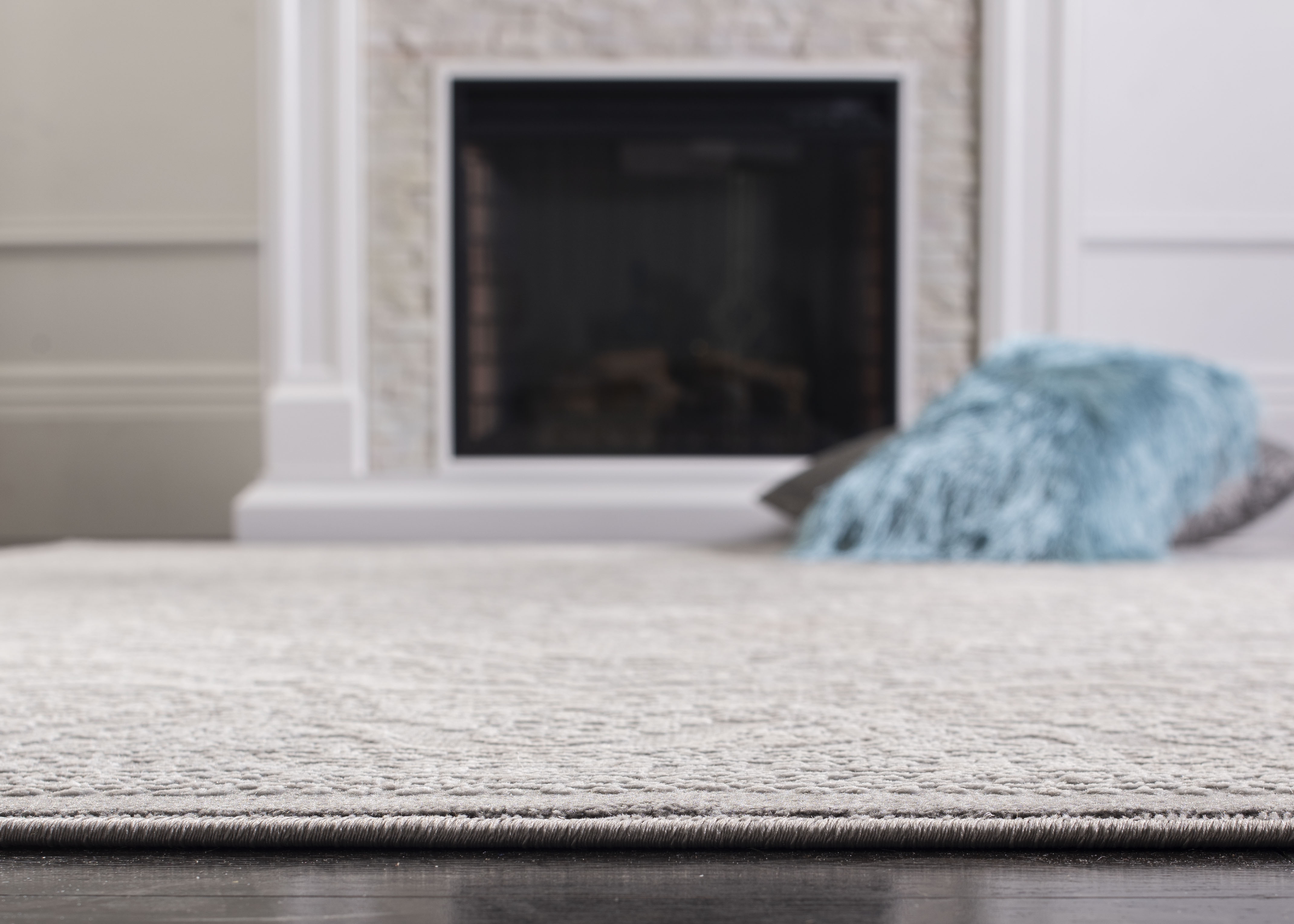 Arlo Home Woven Area Rug, RFT668G, Light Grey/Cream,  6' 7" X 6' 7" Square - Image 1