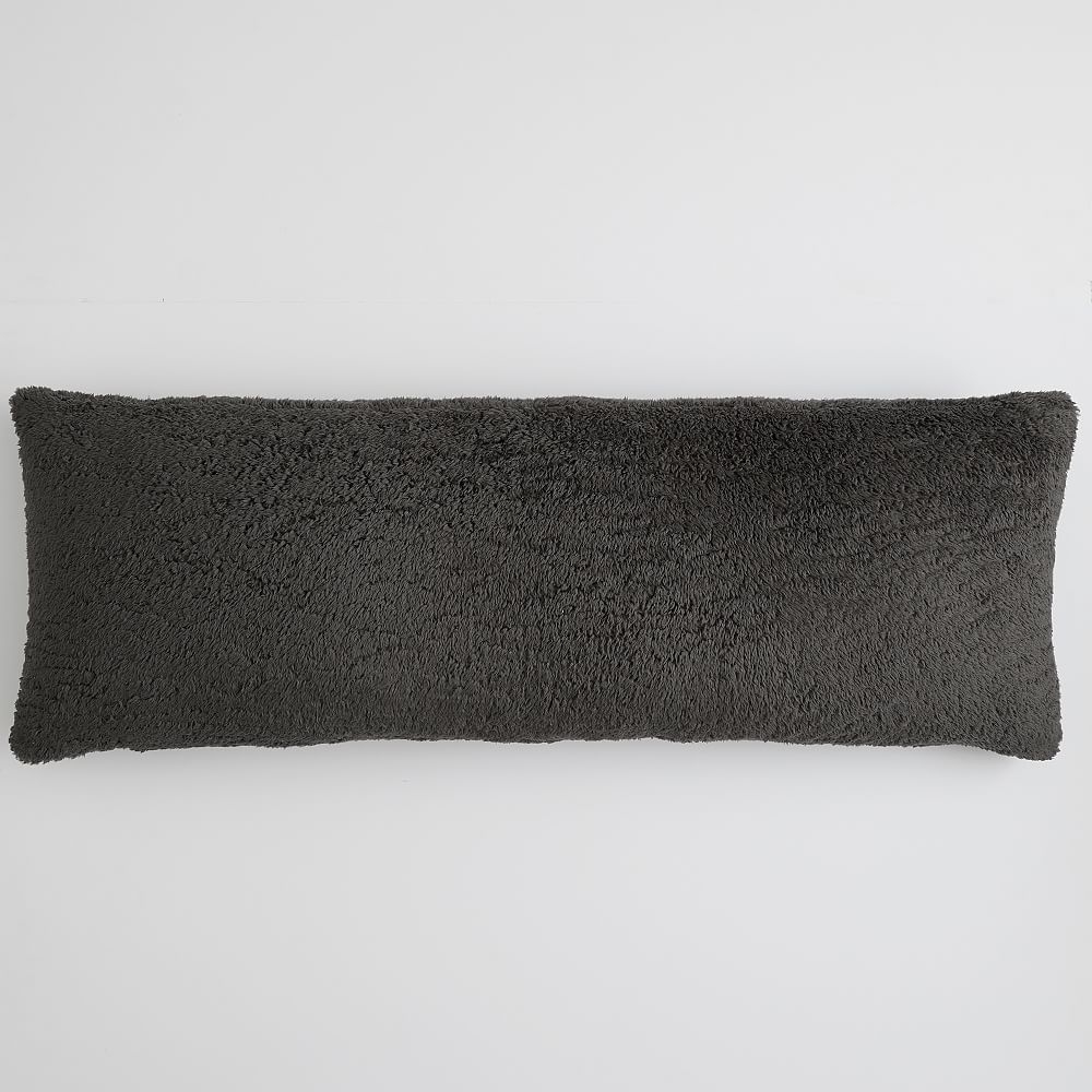 Cozy Sherpa Body Pillow, One Size, Charcoal - Image 0