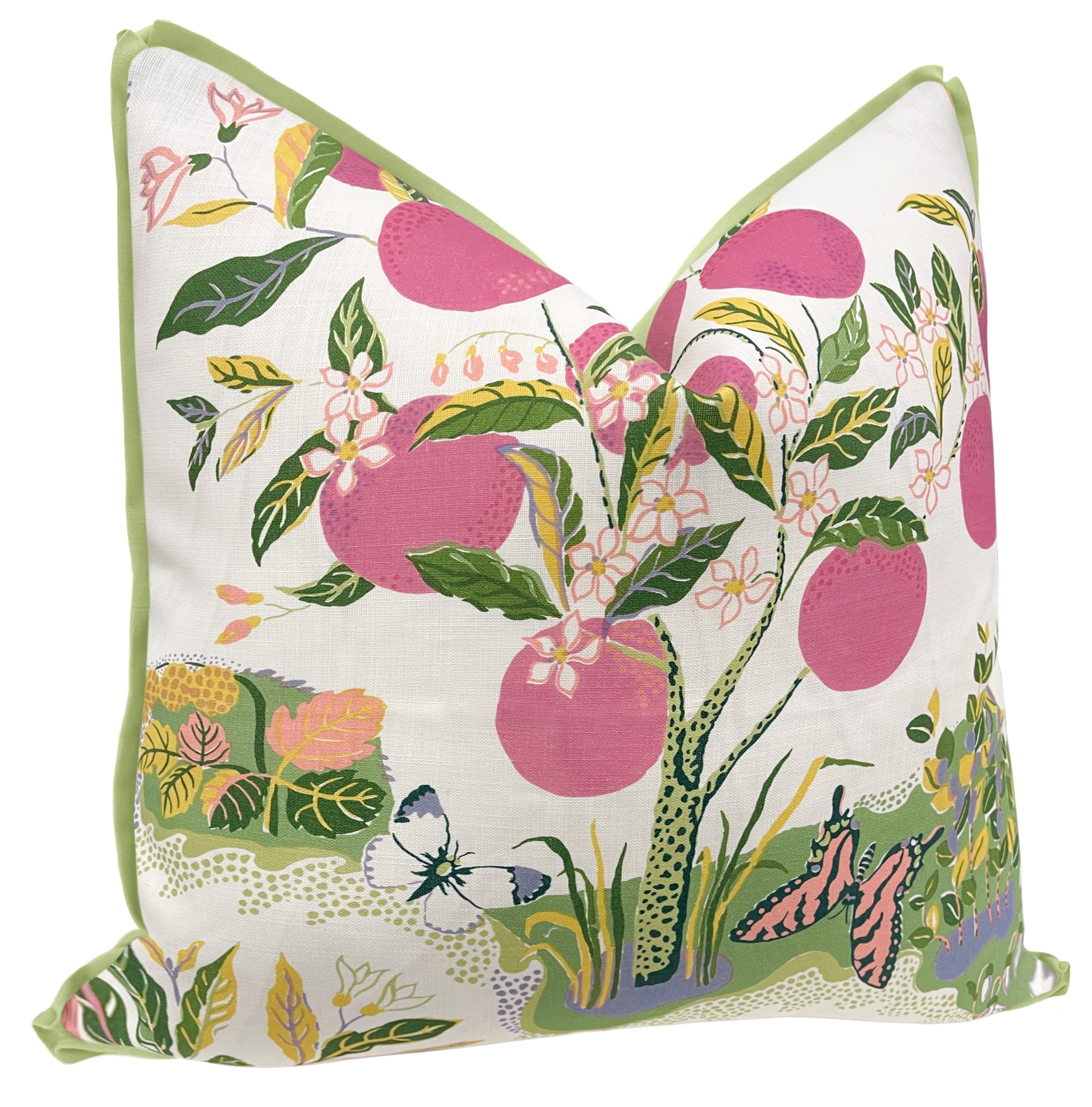 CITRUS GARDEN // ROSÉ PINK | SCHUMACHER - 14" X 36" / BUTTERFLY FLANGE / Celadon - Image 2
