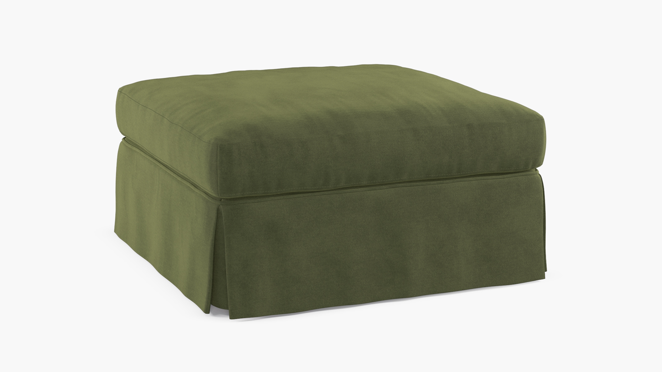 Skirted Cocktail Ottoman, Zucchini Luxe Velvet - Image 1