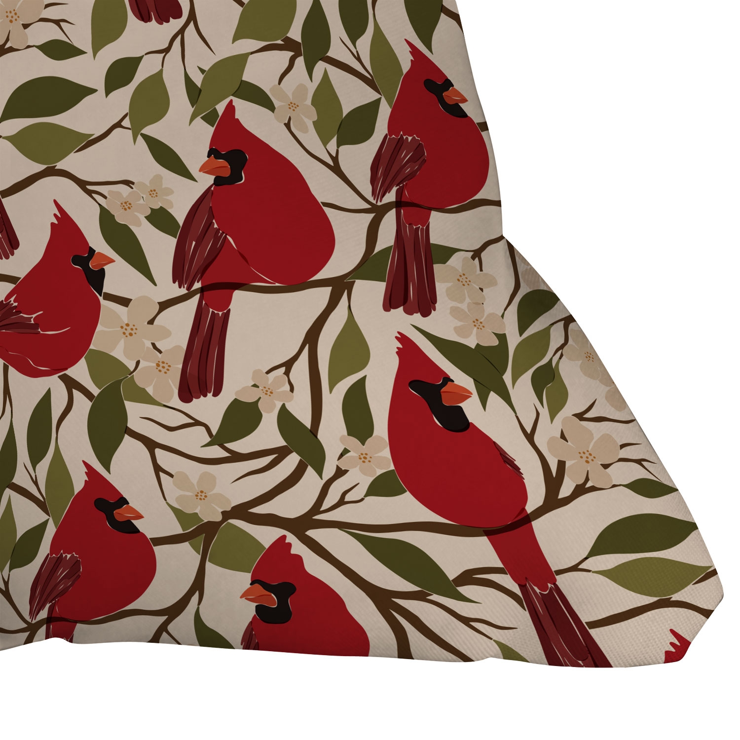 Cardinals On Blossoming Tree by Cuss Yeah Designs - Indoor Throw Pillow 20" x 20" - Image 2