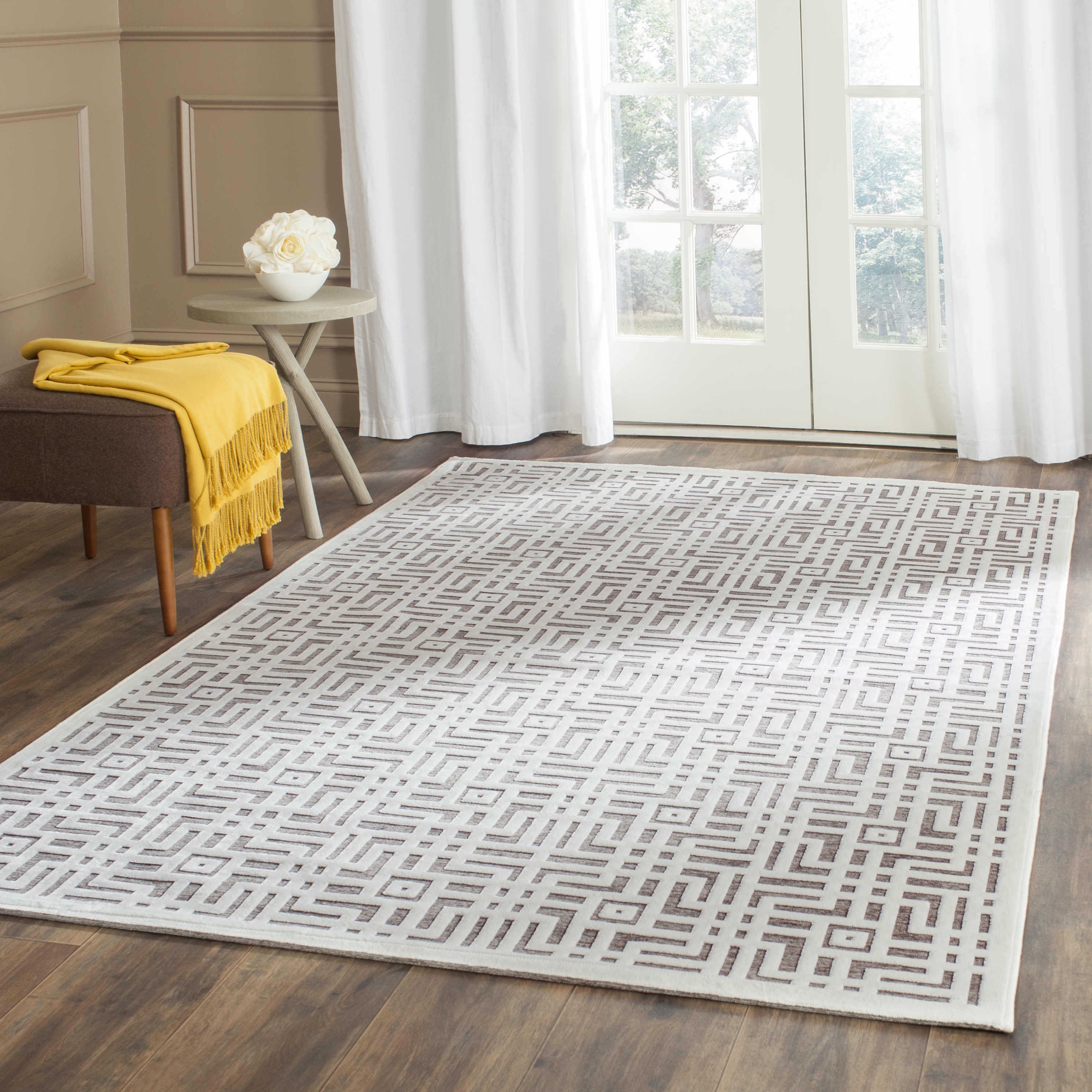 Arlo Home Woven Area Rug, PAR640C, Ivory/Dark Grey,  3' X 5' - Image 1