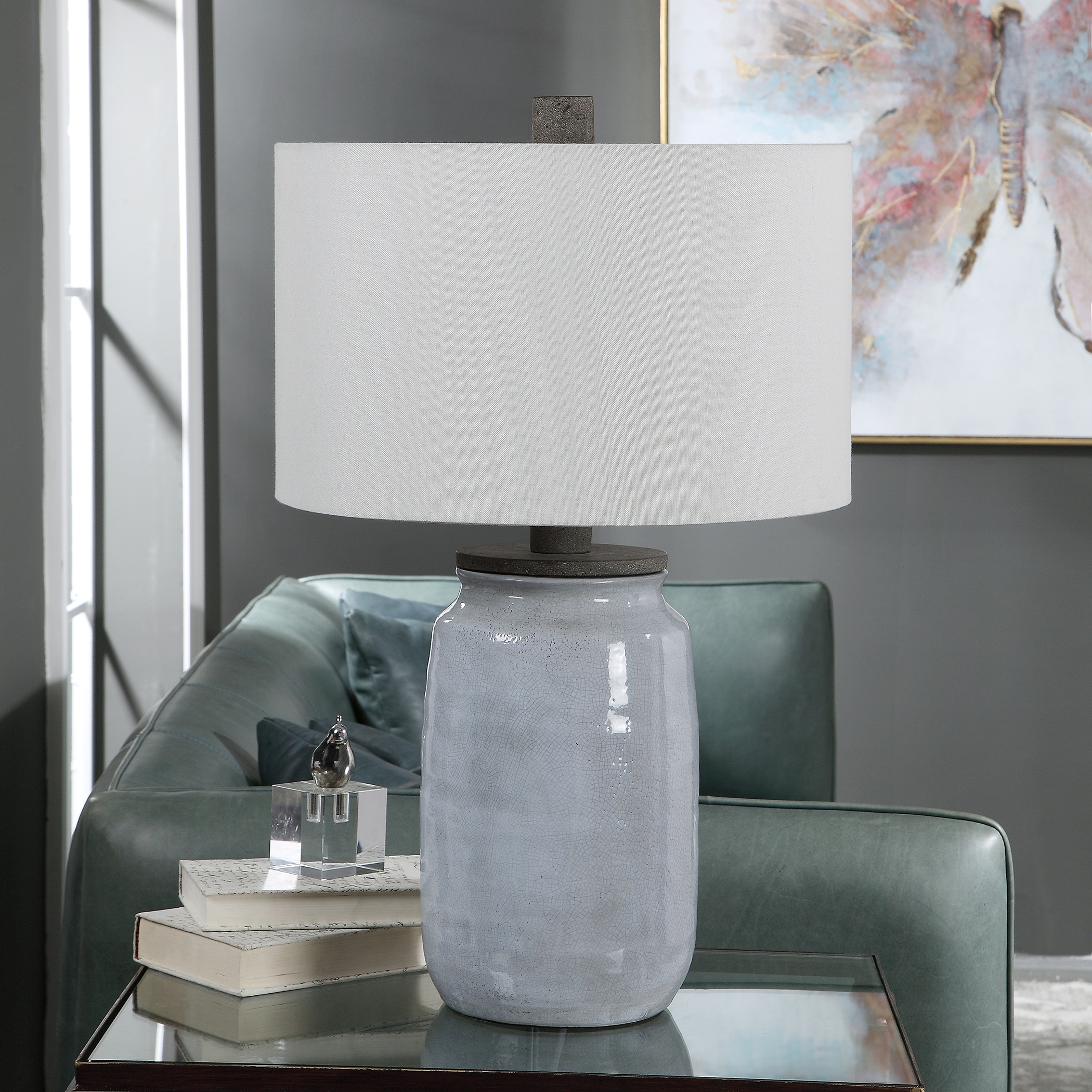 Dimitri Light Blue Table Lamp - Image 1