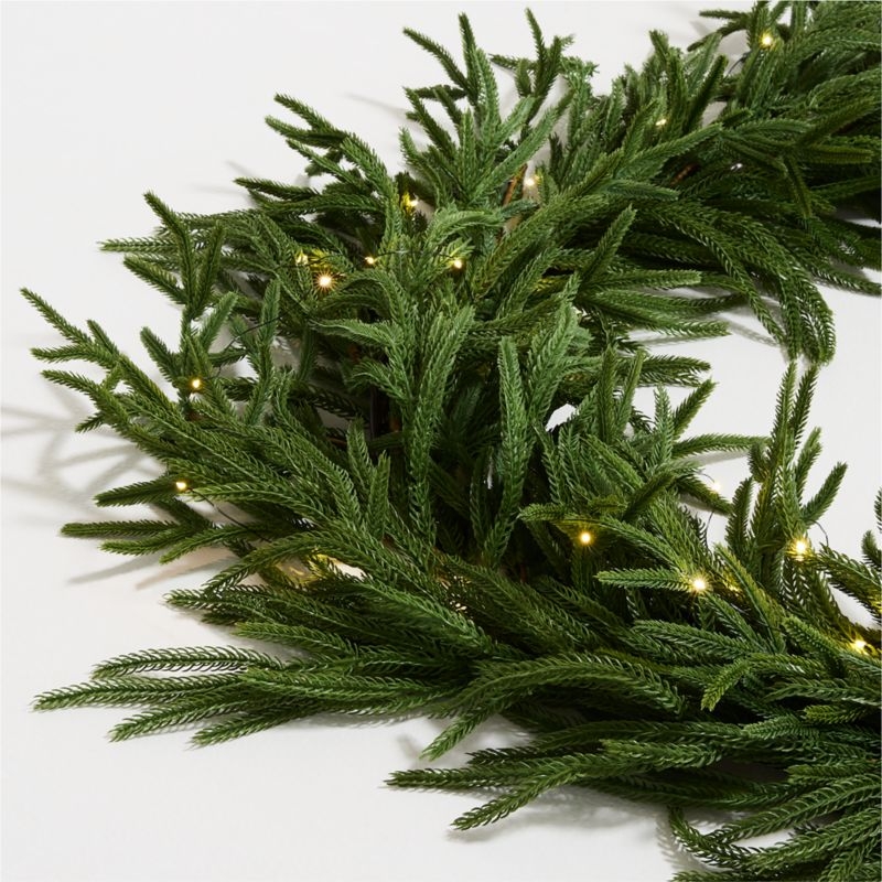 Faux Pre-Lit Norfolk Pine Garland 6' - Image 3