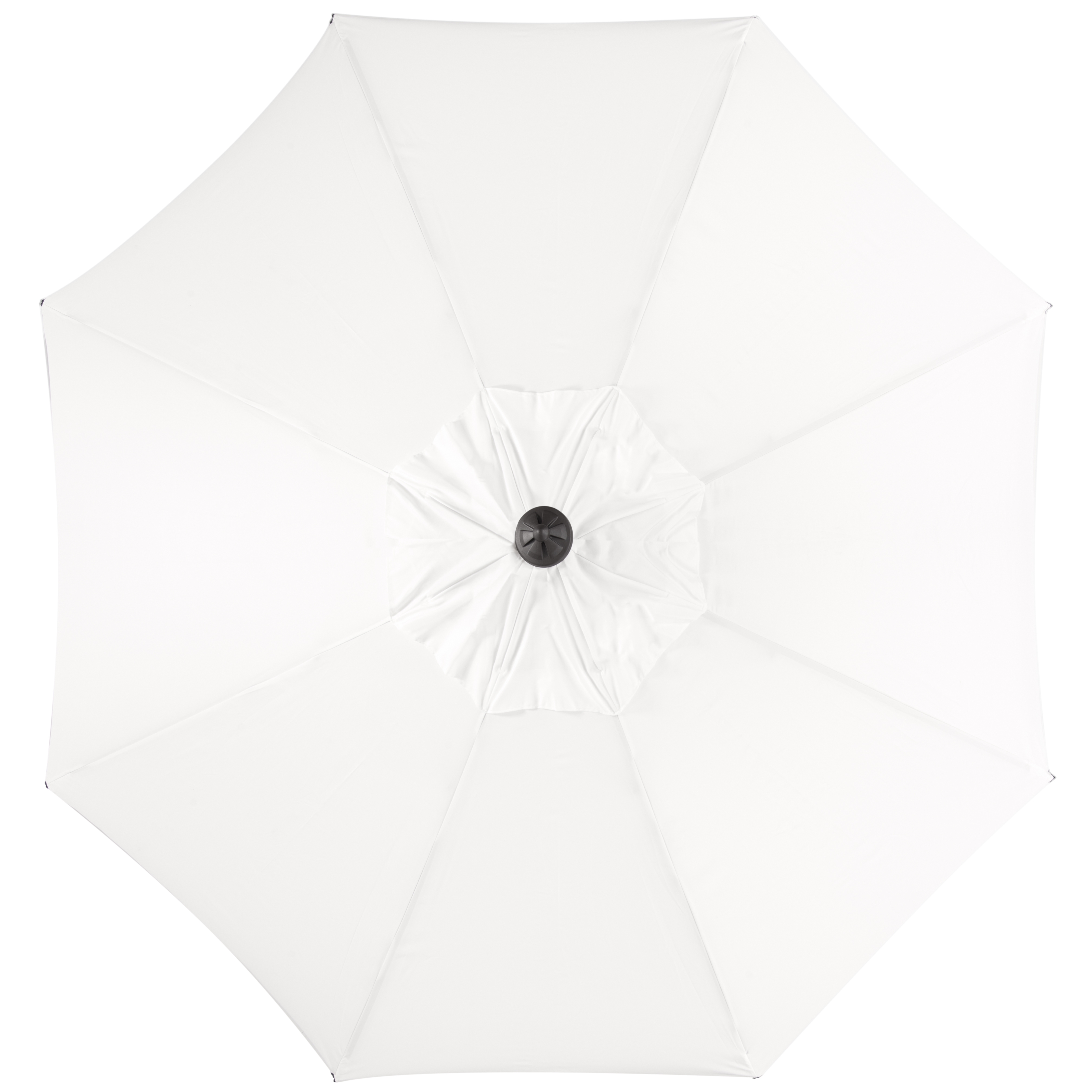 Venice Single Scallop 9Ft Crank Outdoor Push Button Tilt Umbrella - White/Black - Safavieh - Image 3