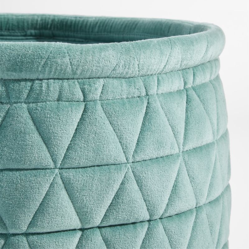 Green Velvet Kids Storage Bin - Image 1