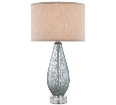 Sage Glass Table Lamp, Blue - Image 1