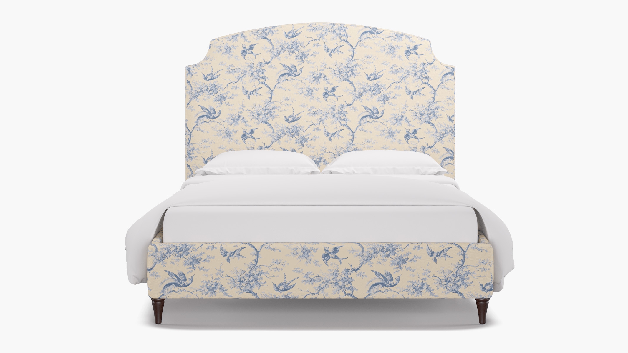 Cove Bed, Blue Swallows, Espresso Decorative Tapered Leg, Twin - Image 0