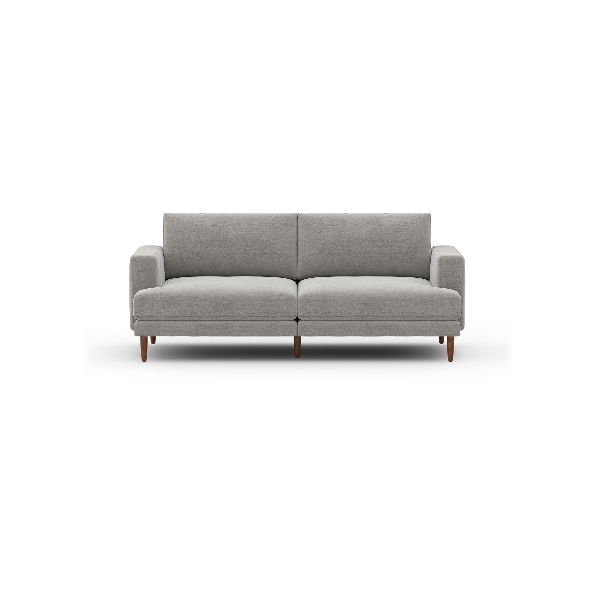 Ember Sofa - 75" / Crushed Gravel - Performance Chenille / Walnut - Wood - Image 0