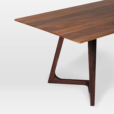 Sculptural Ash Wood 71" Rectangle Dining Table, Walnut - Image 3