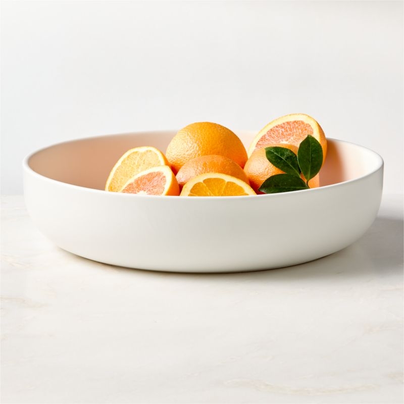 Mori Matte White Low Serving Bowl - Image 1